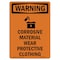 Signmission Safety Sign, OSHA WARNING, 5" Height, Corrosive Material, Portrait OS-WS-D-35-V-13044 - alternate 1